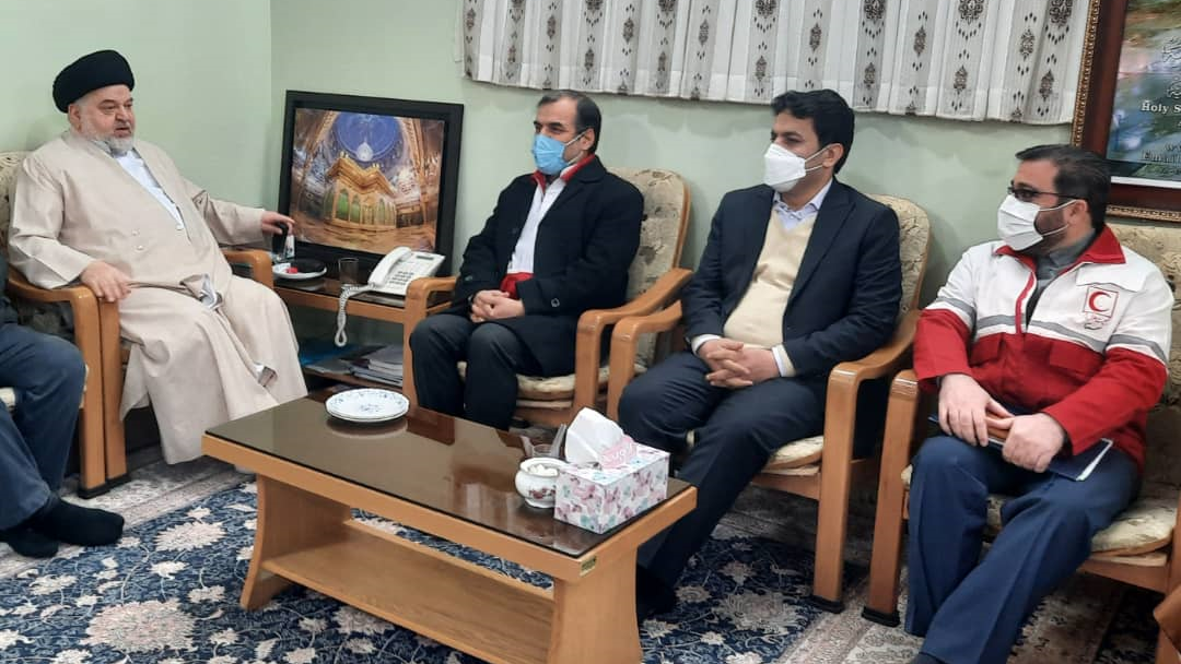 دیدار دبیرکل هلالاحمر با نماینده آیتالله سیستانی در ایران/ رویکرد هلالاحمر توجه به مناطق محروم است